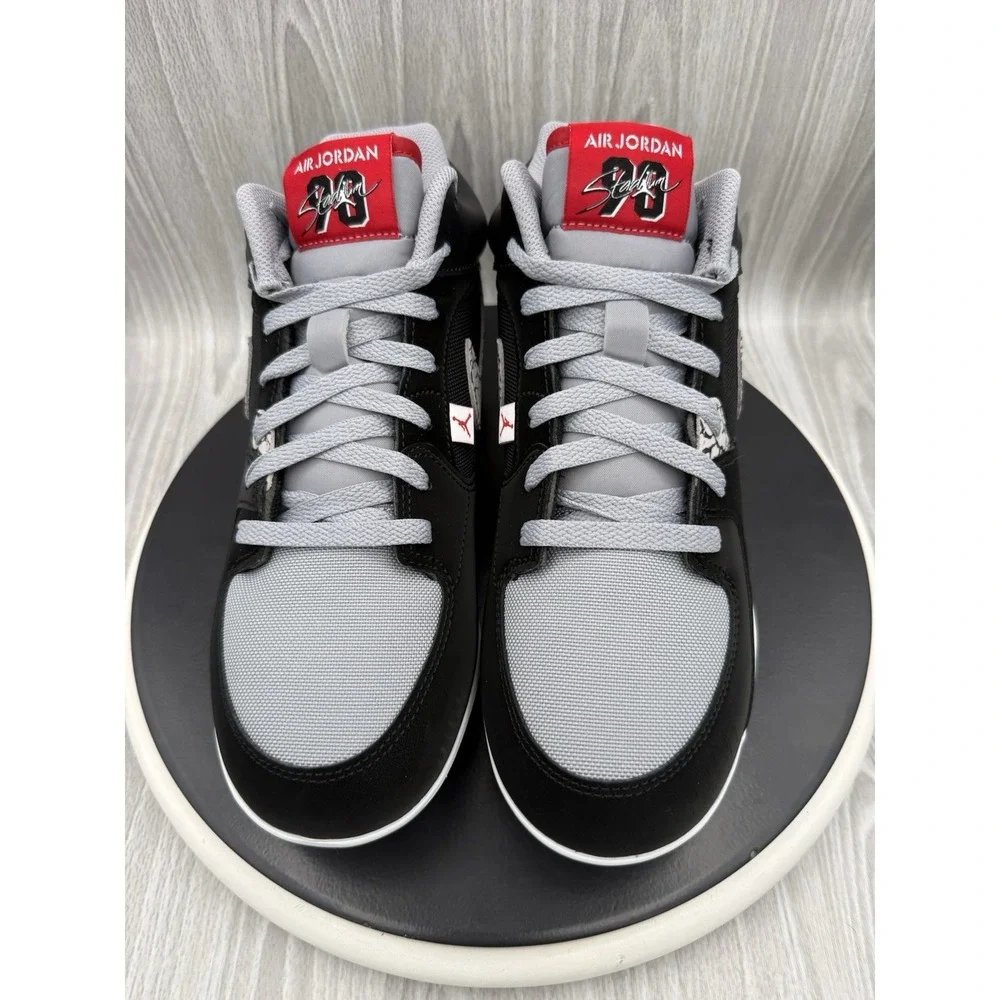 Nike Air Jordan Stadium 90 Mens Sz 10.5 Black Cement Football Cleats HQ0210-060
